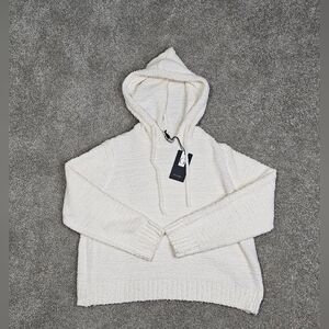 Nwt Gift Light Cream-Beige Cozy Hoodie Sweater Women’s L Neutral Knit